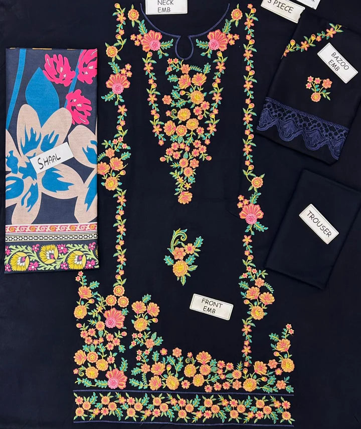 Asimjofa Dhanak Embroidered 3 Piece | AJ104| - Trendy Outfits -Anu Jee