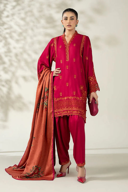 Maria.B Dhanak Embroidered 3 Piece | MB112| - Trendy Outfits -Anu Jee