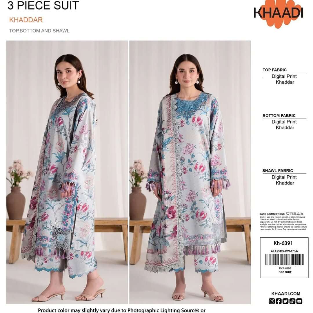 KHAADI Khaddar Digital Printed 3 Piece | KD101 | Trendy Outfits - Anu Jee.
