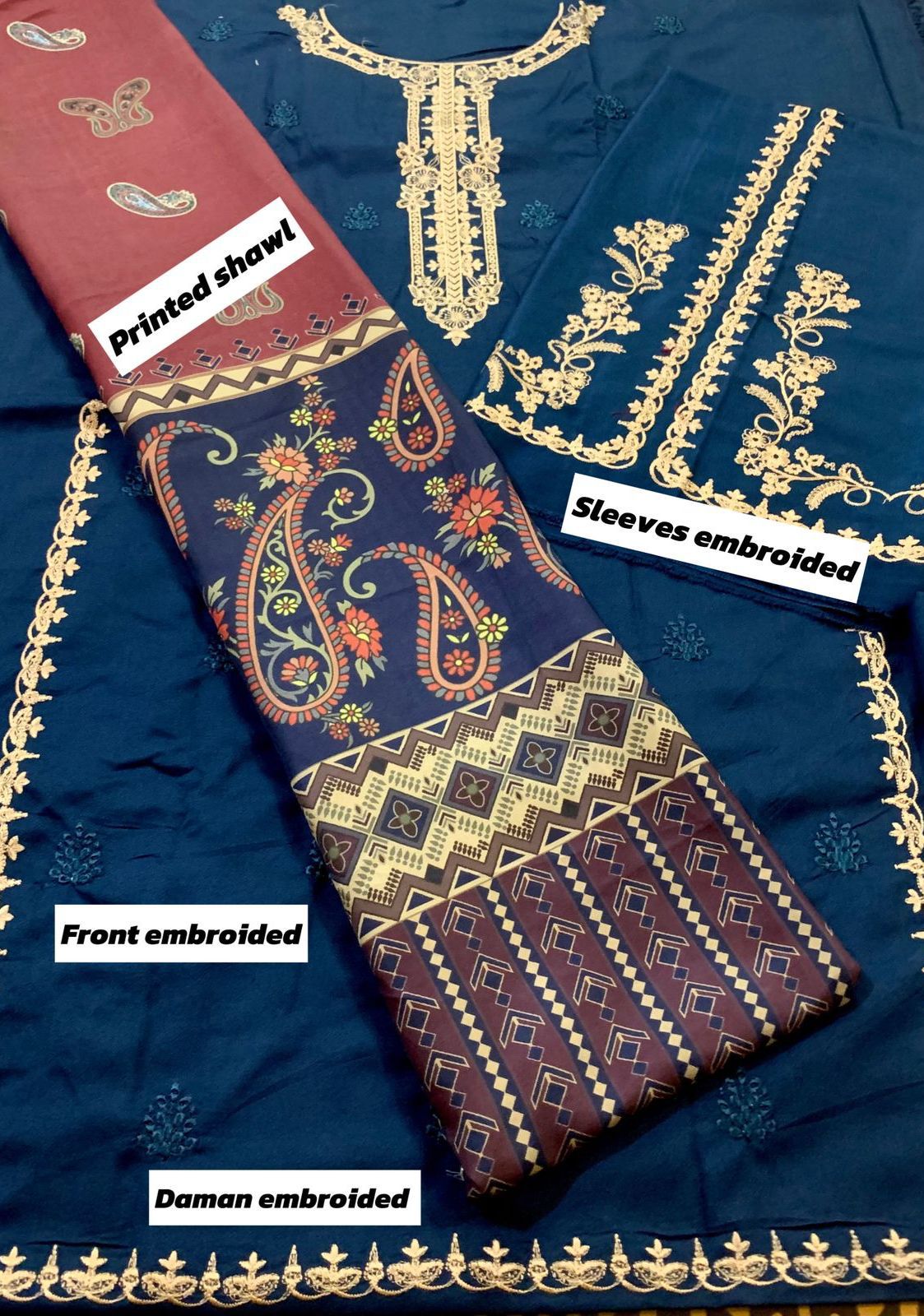 Jazmin Dhanak Embroidered 3 Piece | JZ108 | - Trendy Outfits -Anu Jee