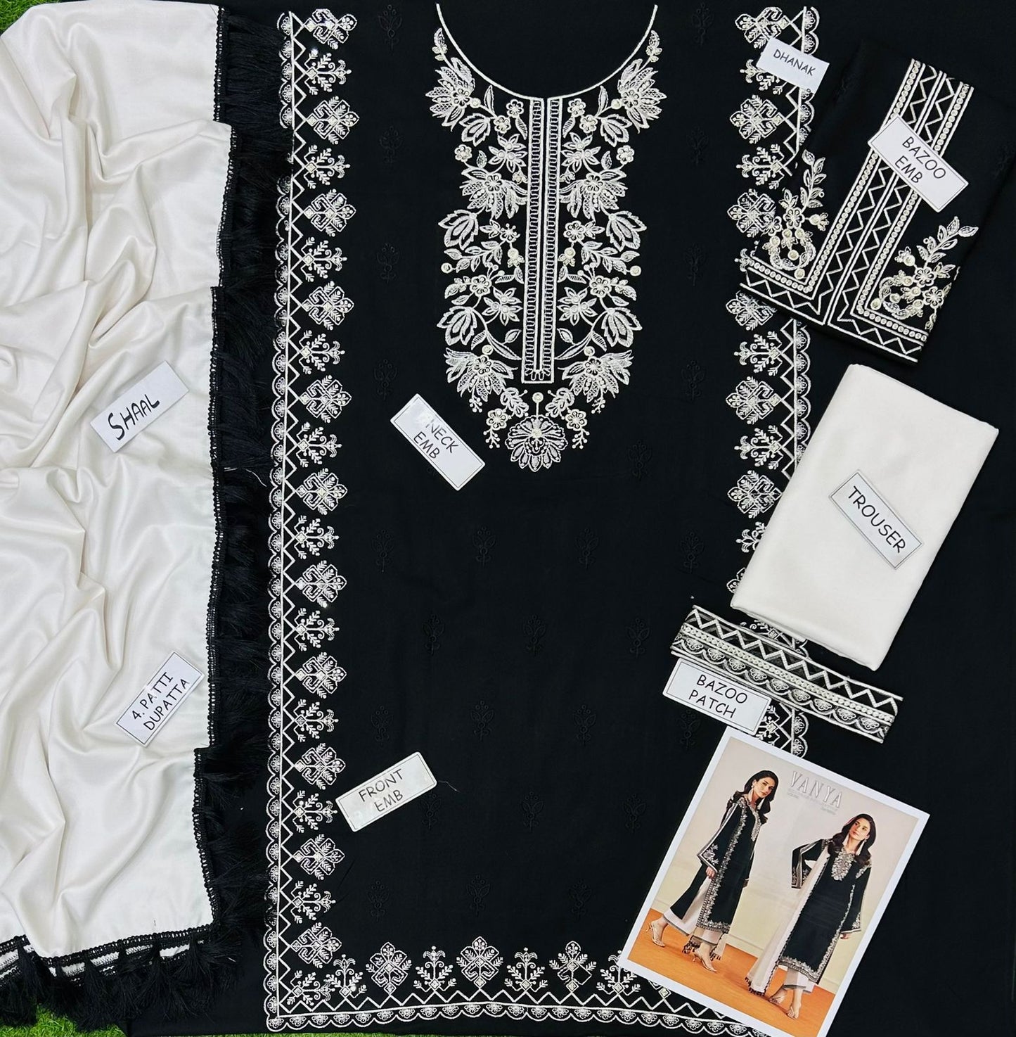 Vanya Dhanak Embroidered 3 Piece | VA101|- Trendy Outfits - Anu Jee