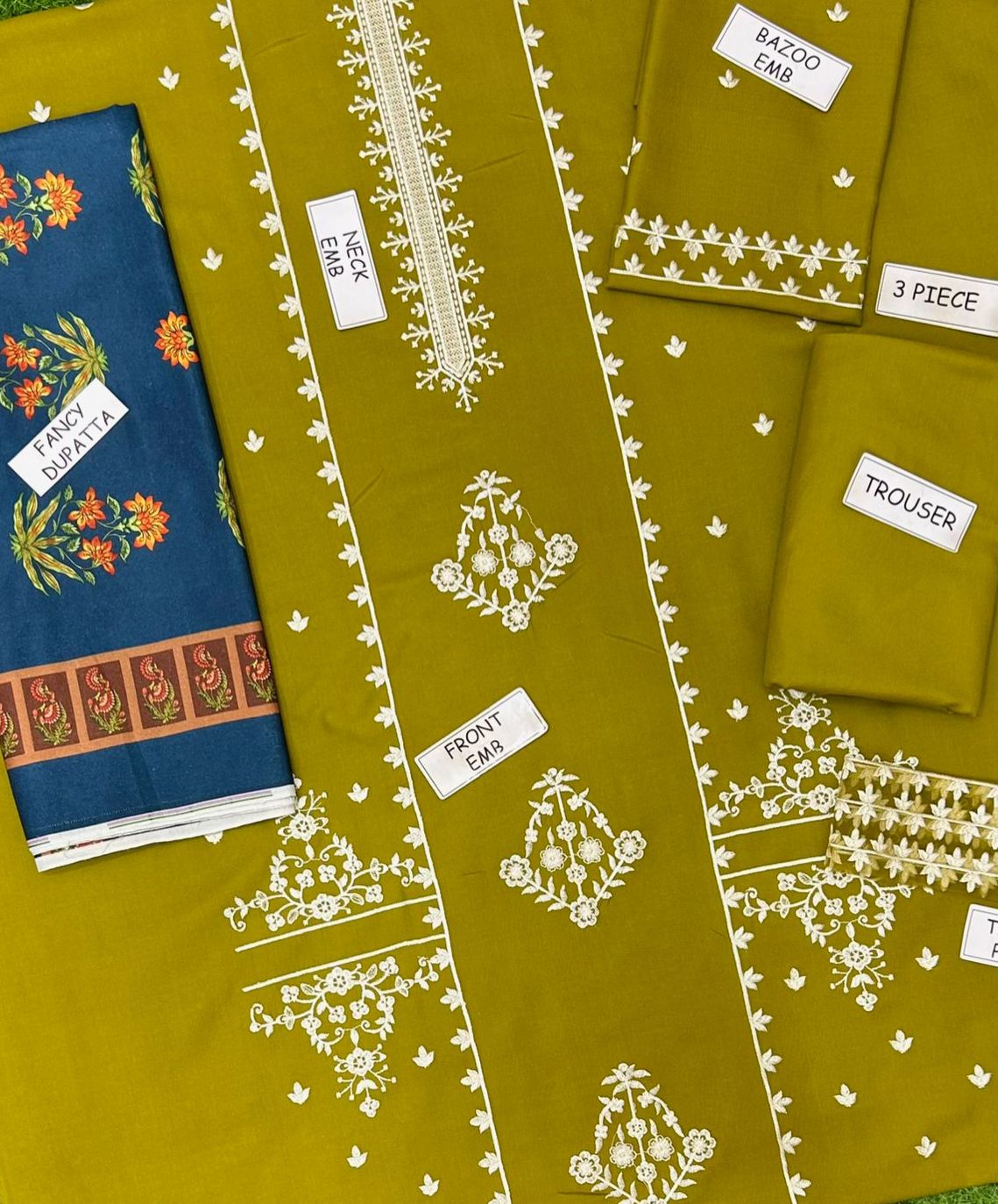 Aisling Dhanak Embroidered 3 Piece | AL109| - Trendy Outfits -Anu Jee