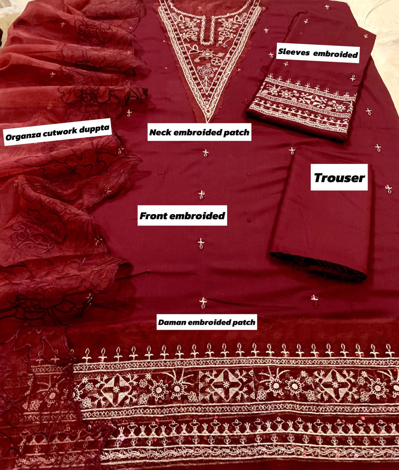 Qalamkar Dhanak Embroidered 3 Piece | QR100 | Trendy Outfits - Anu Jee.