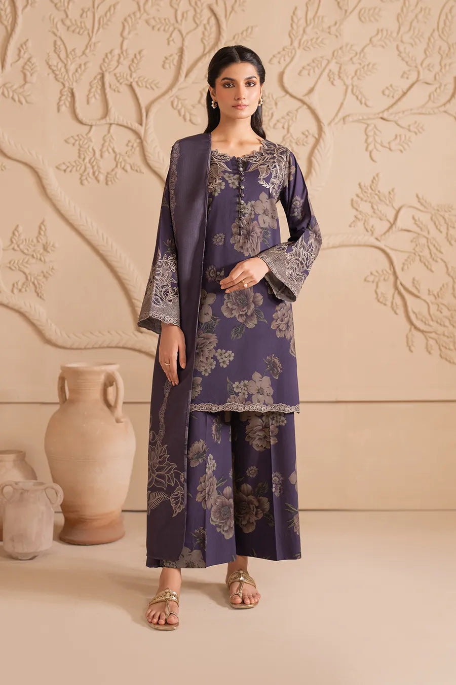 Iznik Dhanak Digital Printed 3 Piece | IZ121 | Trendy Outfits - Anu Jee.