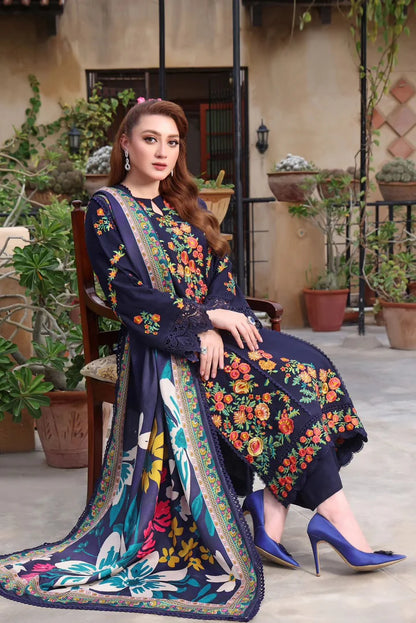 Asimjofa Dhanak Embroidered 3 Piece | AJ104| - Trendy Outfits -Anu Jee