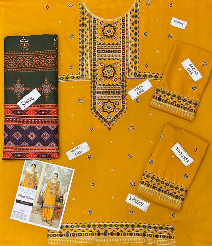 Aneela Dhanak Embroidered 3 Piece | AN109| - Trendy Outfits -Anu Jee