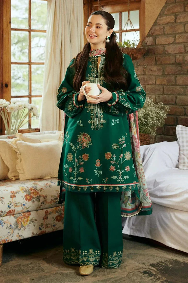 Zara Dhanak Embroidered 3 Piece | ZR112| - Trendy Outfits -Anu Jee