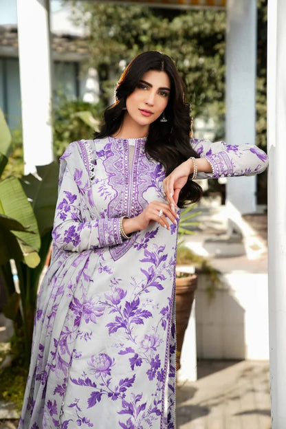 Aneela Linen Embroidered 3 Piece | AN104  | Trendy Outfits - Anu Jee.