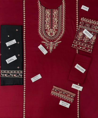 Lalazar Dhanak Embroidered 3 Piece | LZ100 | Trendy Outfits - Anu Jee.