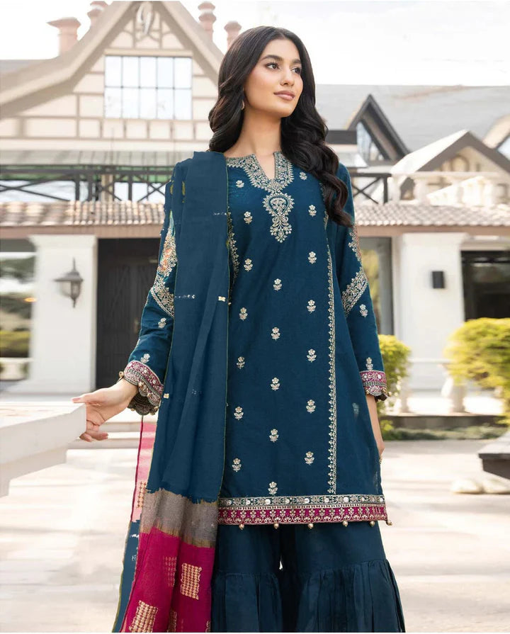 Maria.B Dhanak Embroidered 3 Piece | MB114| - Trendy Outfits -Anu Jee