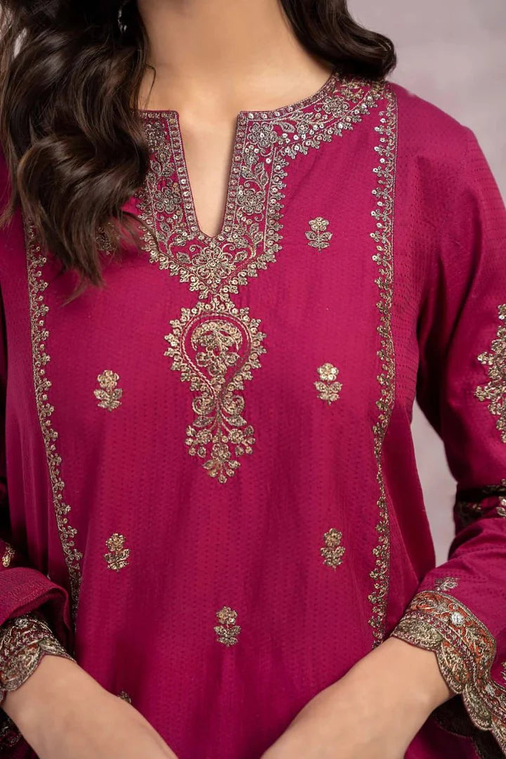Maria.B. Dhanak Embroidered 3 Piece | MB113| - Trendy Outfits -Anu Jee