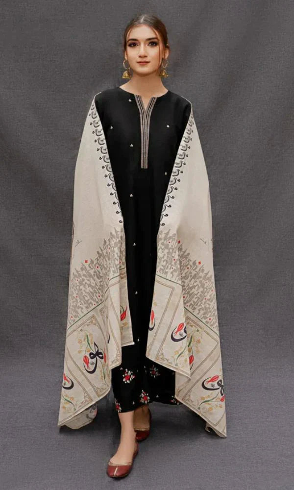 Aisling Dhanak Embroidered 3 Piece | AL103 | Trendy Outfits - Anu Jee.