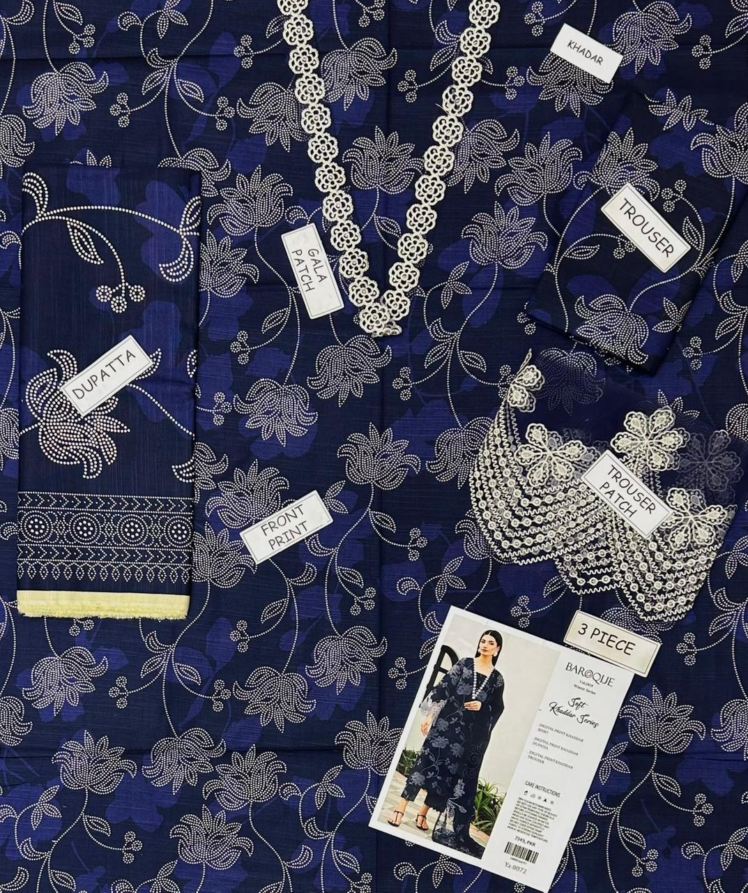 Baroque Khaddar Embroidered 3 Piece | BQ115 | Trendy Outfits - Anu Jee.