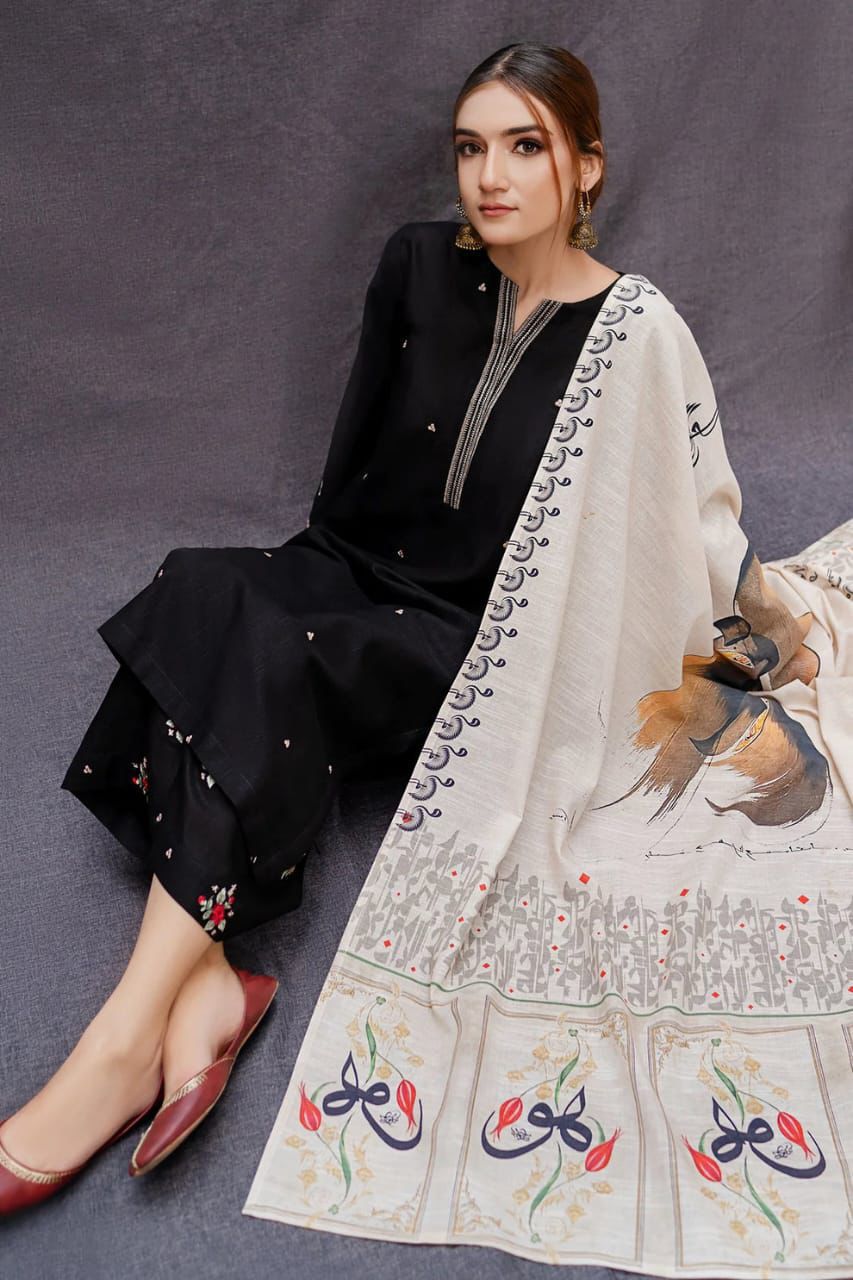 Aisling Dhanak Embroidered 3 Piece | AL103 | Trendy Outfits - Anu Jee.