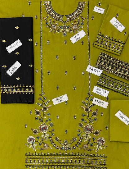 Aneela Dhanak Embroidered 3 Piece | AN110| - Trendy Outfits -Anu Jee