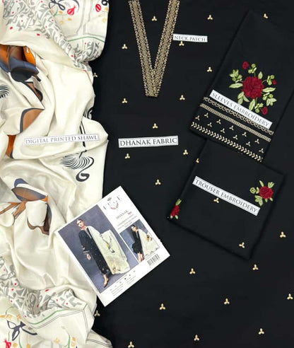 Aisling Dhanak Embroidered 3 Piece | AL103 | Trendy Outfits - Anu Jee.