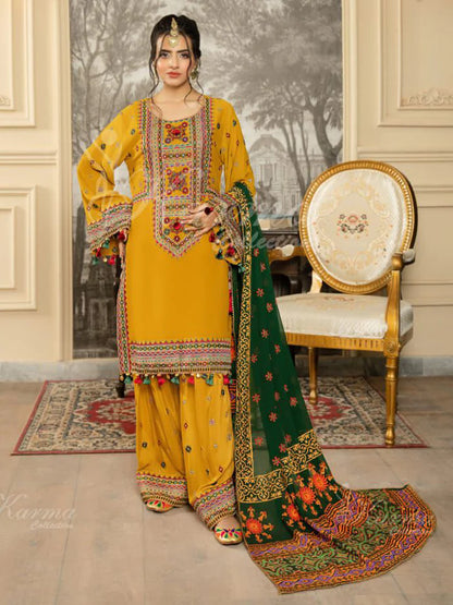 Aneela Dhanak Embroidered 3 Piece | AN109| - Trendy Outfits -Anu Jee