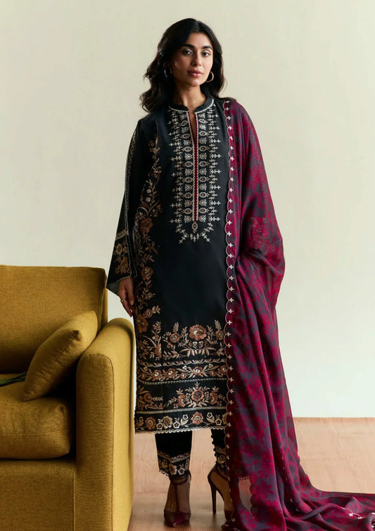 Zara Shahjahan Dhanak Embroidered 3 Piece | ZR104