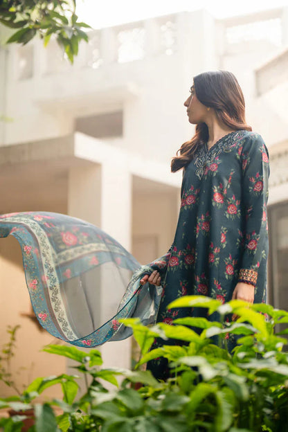 BAROQUE Khaddar Digital Printed 3 Piece | BQ100 | Trendy Outfits - Anu Jee.