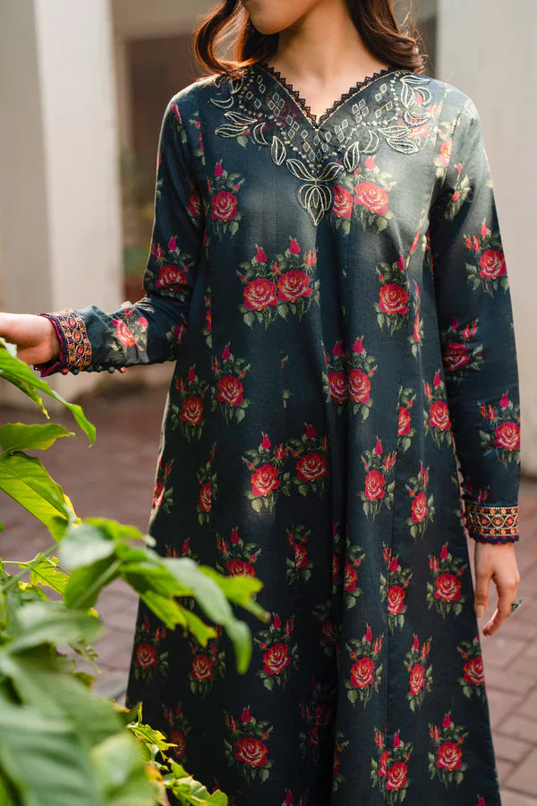 BAROQUE Khaddar Digital Printed 3 Piece | BQ100 | Trendy Outfits - Anu Jee.