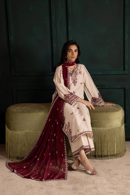 Batik Dhanak Embroidered 3 Piece | BK103| - Trendy Outfits -Anu Jee