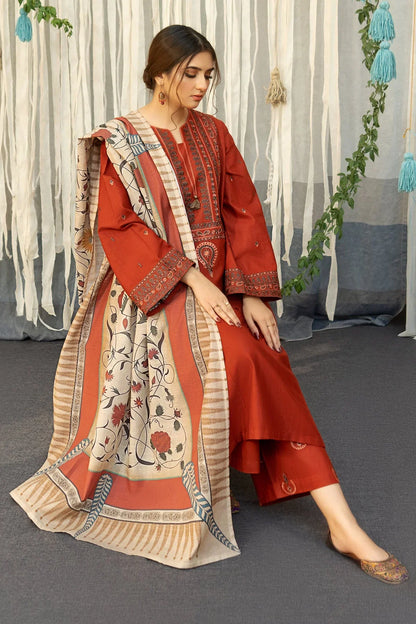 Aisling Dhanak Embroidered 3 Piece | AL105 | Trendy Casual Outfits - Anu Jee.