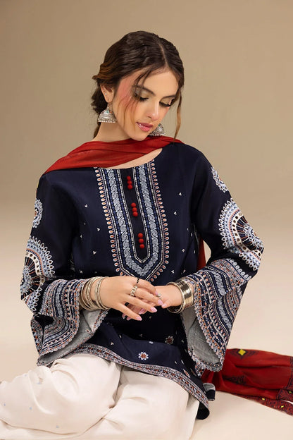 Jazmin Dhanak Embroidered 3 Piece | JZ103 | Trendy Casual Outfits - Anu Jee.