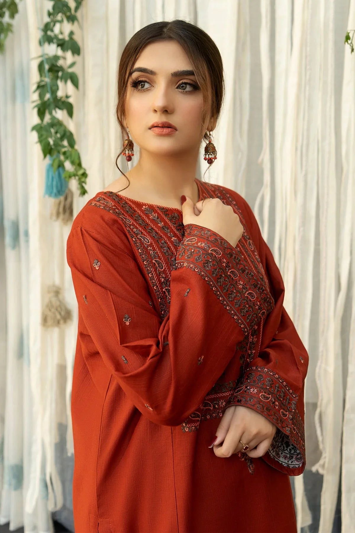 Aisling Dhanak Embroidered 3 Piece | AL105 | Trendy Casual Outfits - Anu Jee.