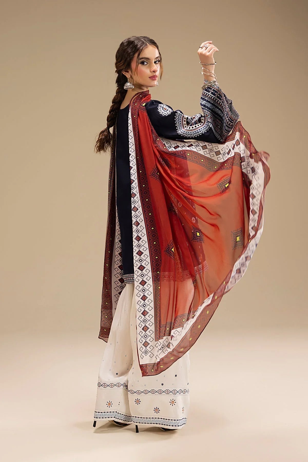 Jazmin Dhanak Embroidered 3 Piece | JZ103 | Trendy Casual Outfits - Anu Jee.