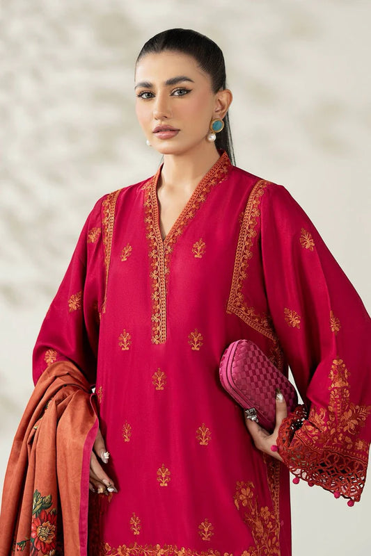 Maria.B Dhanak Embroidered 3 Piece | MB112| - Trendy Outfits -Anu Jee