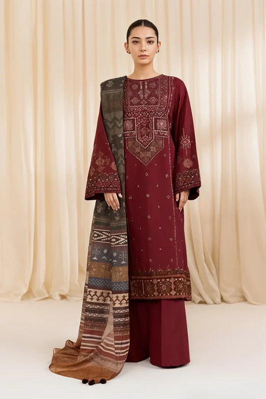 Sapphire Dhanak Embroidered 3 Piece | SP108| - Trendy Casual Outfits -Anu Jee