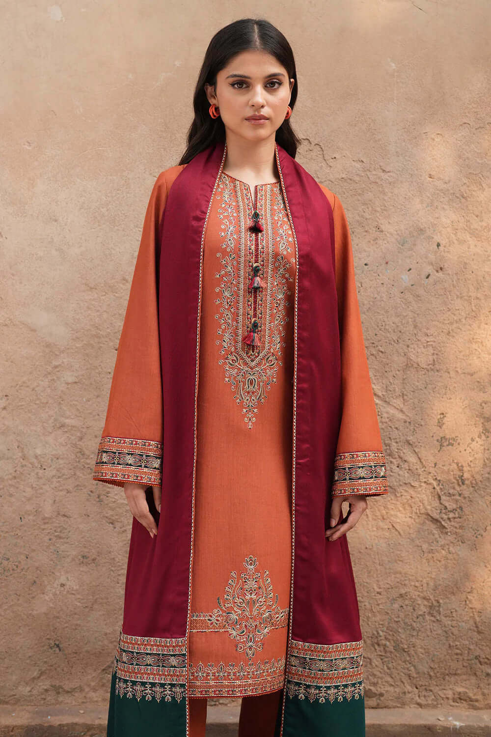 Jazmin Dhanak Embroidered 3 Piece | JZ102 | Trendy Outfits - Anu Jee.
