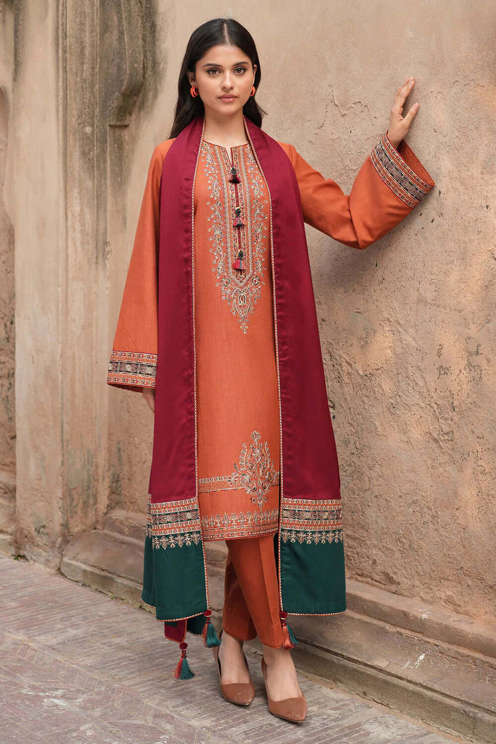 Jazmin Dhanak Embroidered 3 Piece | JZ102 | Trendy Outfits - Anu Jee.