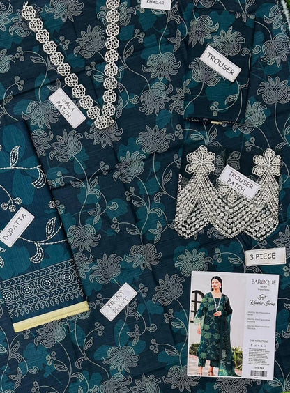 Baroque Khaddar Embroidered 3 Piece | BQ114 | Trendy Outfits - Anu Jee.