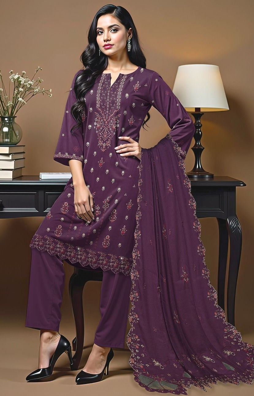 Bareeze Dhanak Embroidered 3 Piece | BZ101| - Trendy Outfits -Anu Jee