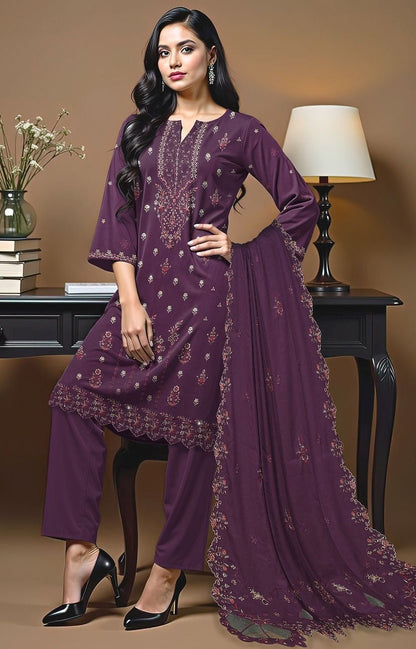 Bareeze Dhanak Embroidered 3 Piece | BZ101| - Trendy Outfits -Anu Jee