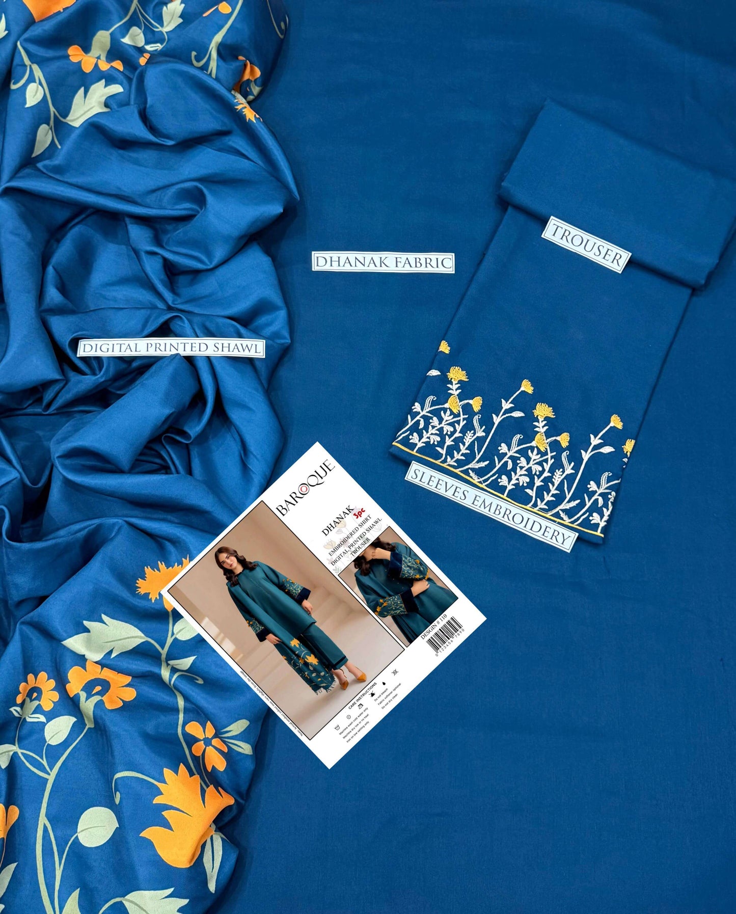 Baroque Dhanak Embroidered 3 Piece | BQ116 | Trendy Outfits - Anu Jee.