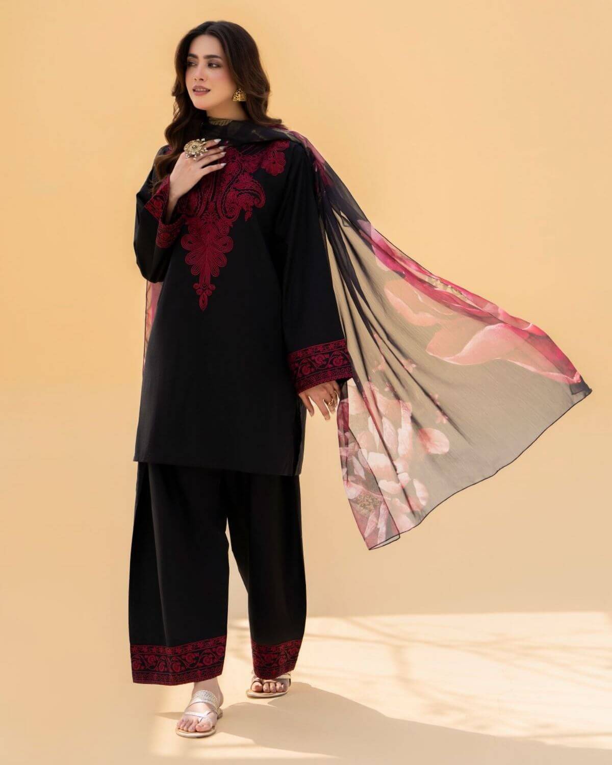 Laam Dhanak Embroidered 3 Piece | LM100 | Trendy Outfits - Anu Jee.