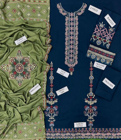 Zara Dhanak Embroidered 3 Piece | ZR103 | Trendy Outfits - Anu Jee.