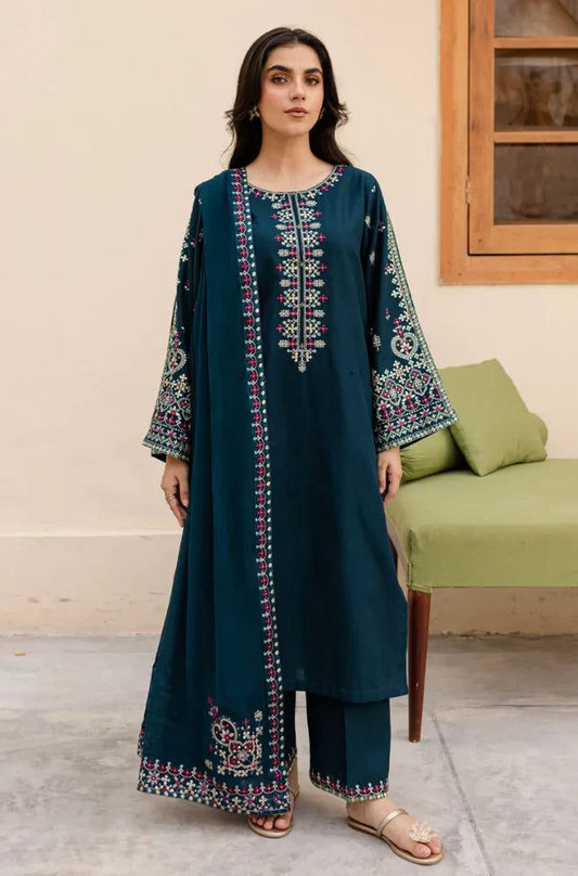 Batik Dhanak Embroidered 3 Piece | BK100 | Trendy Casual Outfits - Anu Jee.