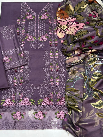 Jade Dhanak Embroidered 3 Piece | JE100| - Trendy Outfits -Anu Jee