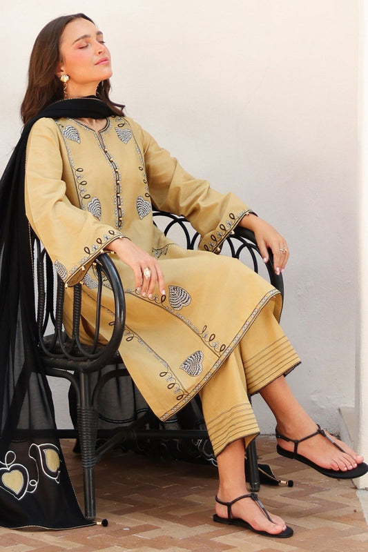 Jazmin Dhanak Embroidered 3 Piece | JZ105 | Trendy Outfits - Anu Jee.