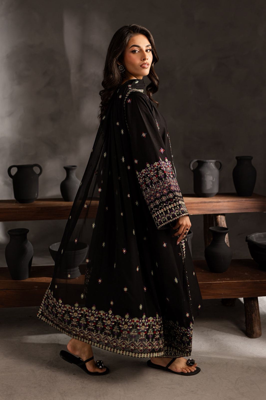Batik Dhanak Embroidered 3 Piece | BK101 | Trendy Outfits - Anu Jee.