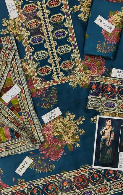 Aneela Shamoz Silk Embroidered 3 Piece | AN107 | Trendy Outfits - Anu Jee.