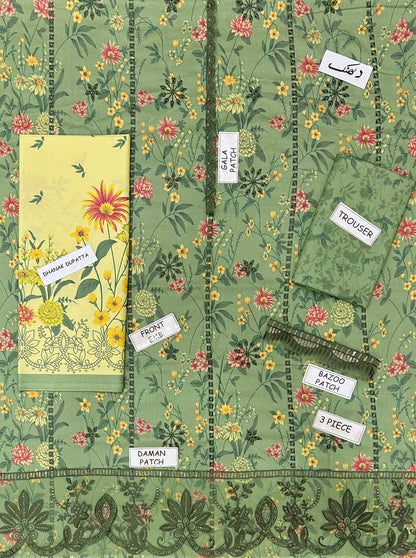 Maria.B. Dhanak Embroidered 3 Piece | MB108| - Trendy Outfits -Anu Jee