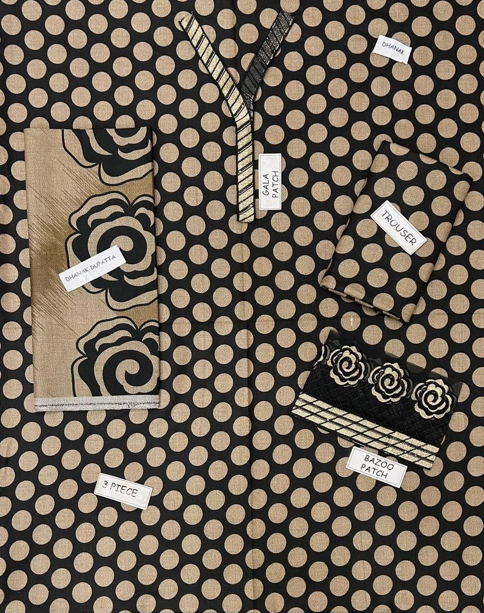 Baroque Dhanak Embroidered 3 Piece | BQ127| - Trendy Outfits -Anu Jee.