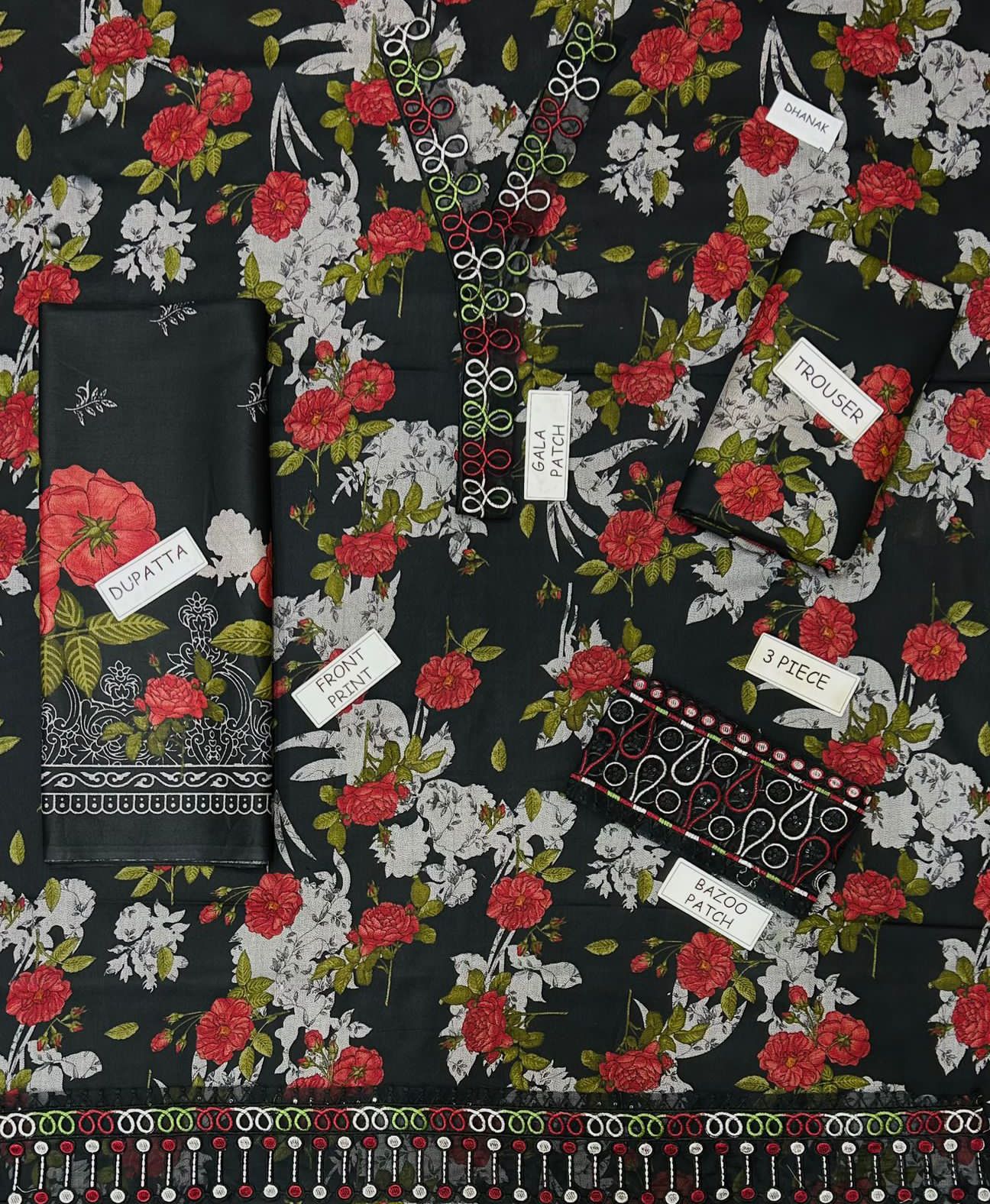 Baroque Dhanak Embroidered 3 Piece | BQ125