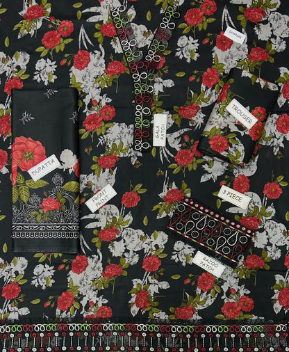 Baroque Dhanak Embroidered 3 Piece | BQ125