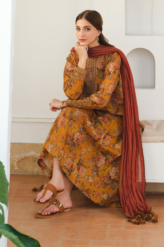 Baroque Khaddar Embroidered 3 Piece | BQ123| - Trendy Outfits -Anu Jee.