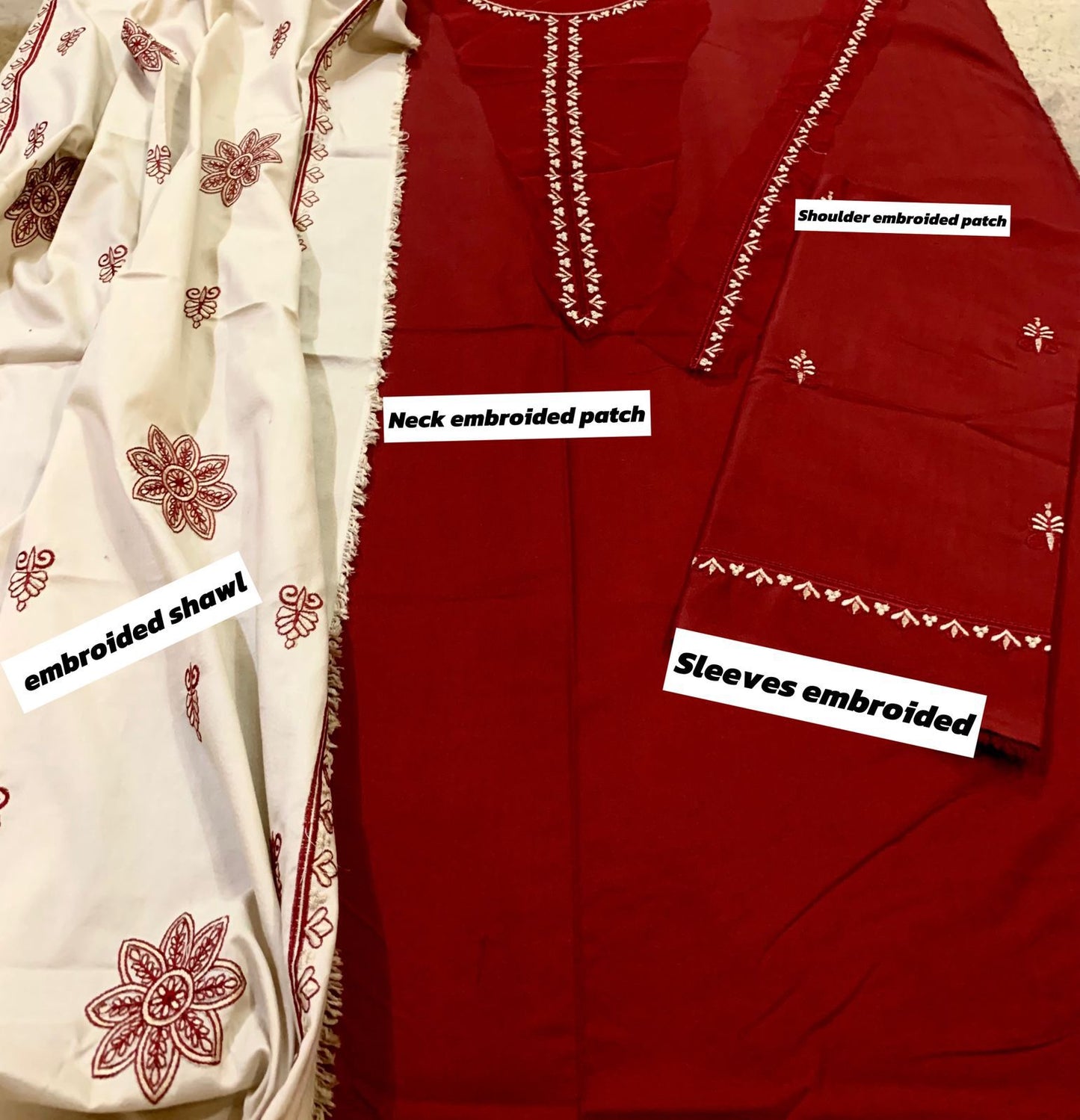 Aisling Dhanak Embroidered 3 Piece | AL111| - Trendy Outfits -Anu Jee